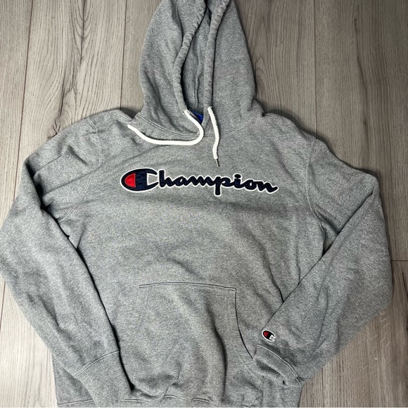 Champion Other - Champion grey hoodie embroidered